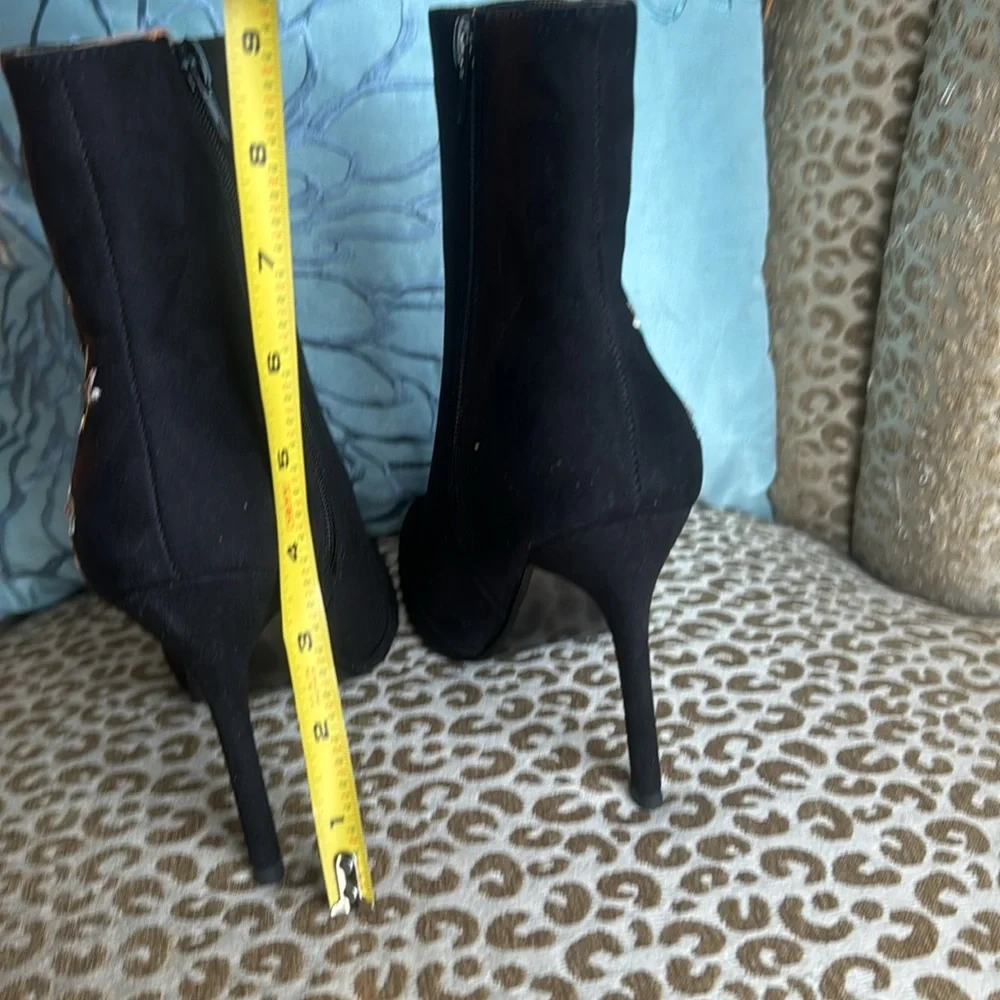 NIB Just Fab “Out West” pink blue floral embroidered faux suede stiletto bootie - Picture 11 of 11